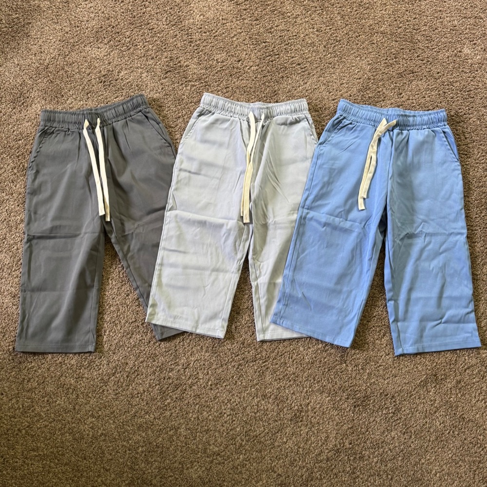 Boys' Multicolor Cropped Drawstring Pants 3 Pack Size 8-9Y